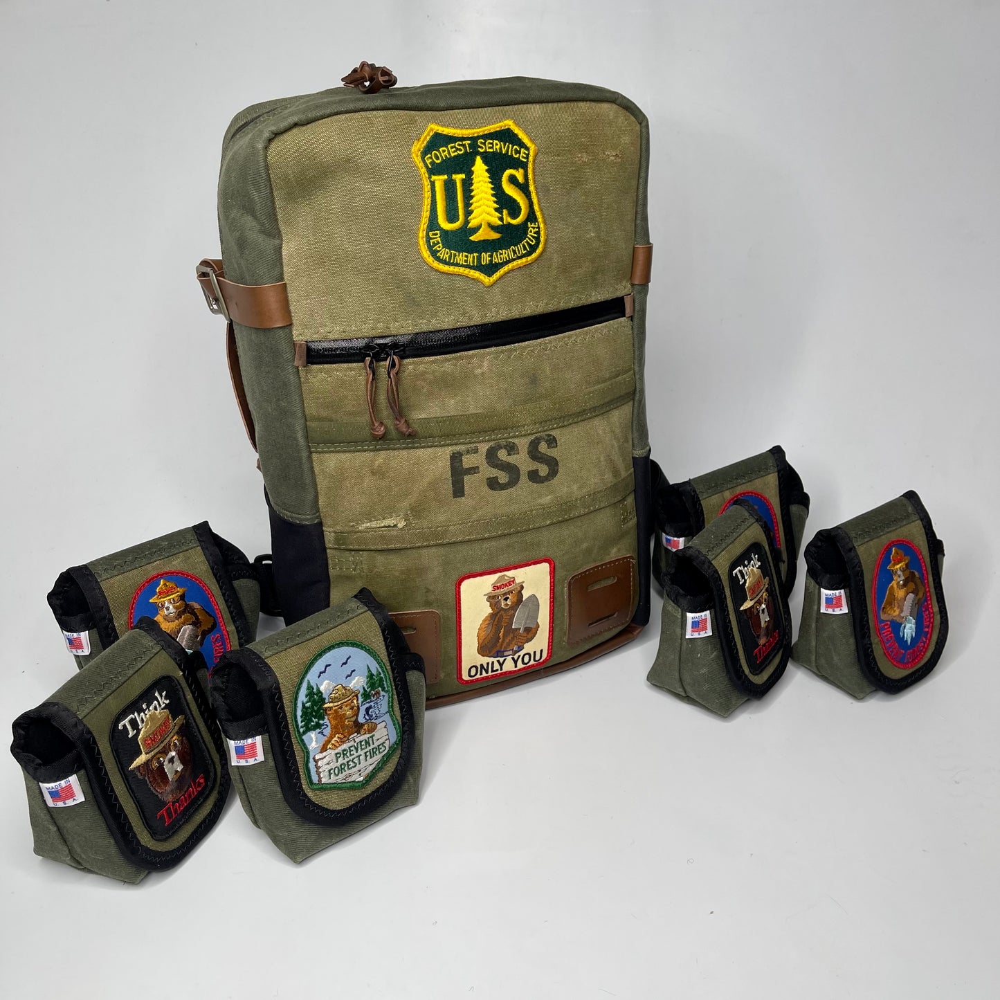 USFS Legacy Relic Reel Covers with Vintage Smokey Patch // Blue