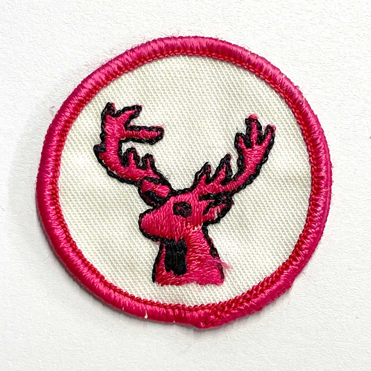 Vintage Pink Stag Emblem